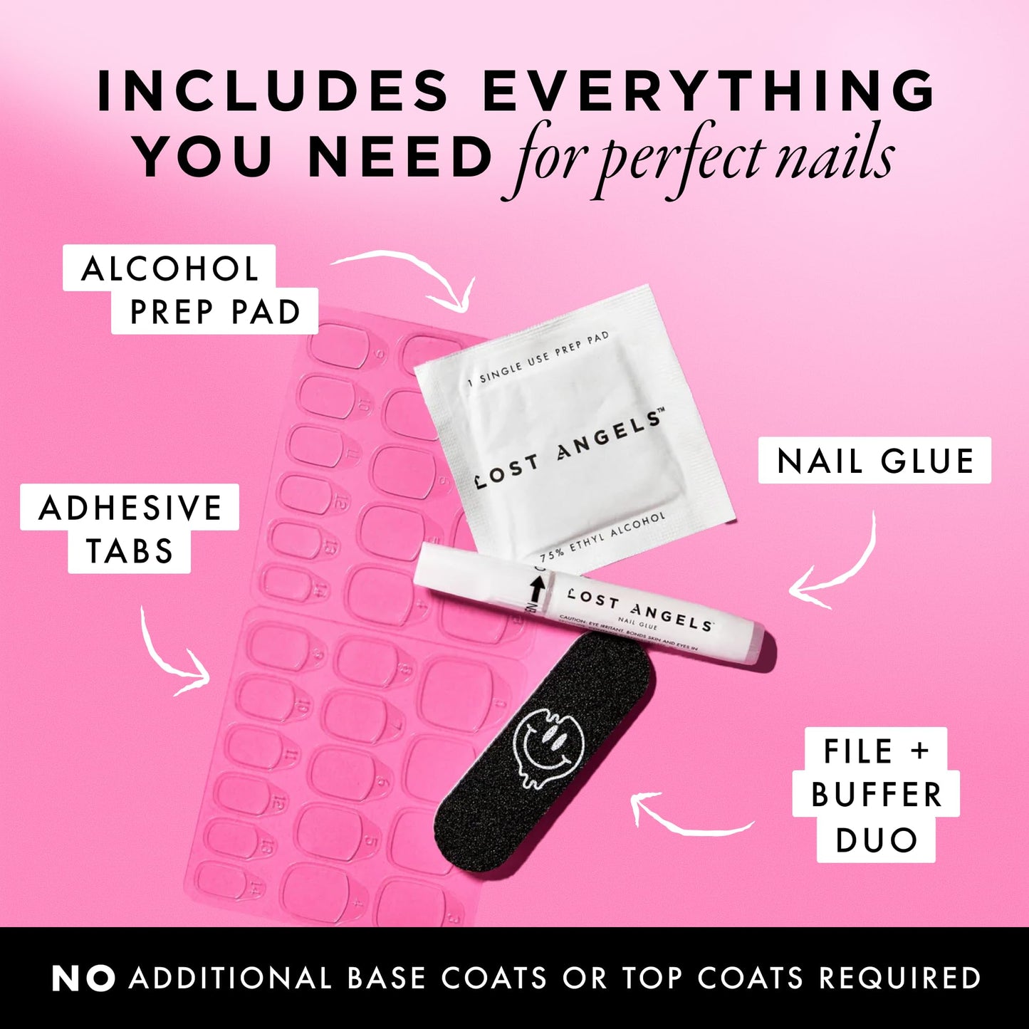 Lost Angels 3D Press On Nails - Heart Charm Blue & Pink 3D Gel Art - Thank You, Next - Cute Press On Nails Almond Medium Length - Easy Kit with Glue & Adhesive Tab - 30 Count, 15 Sizes