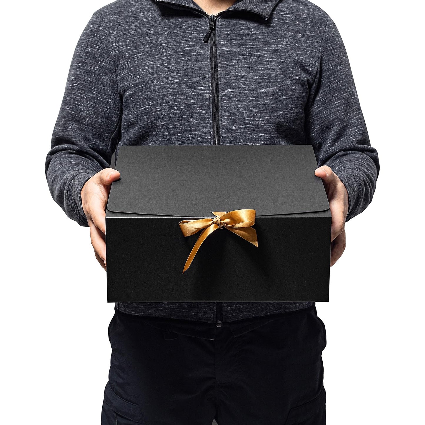 Mcfleet Black Gift Boxes with Lids 12x12x5 Inches 10 Pack Groomsmen Proposal Boxes Cardboard Gift Box for Presents, Craft Boxes for Christmas, Wedding, Graduation, Holiday, Birthday Gift Packaging