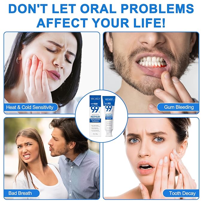 9.9% Hydroxyapatite Toothpaste, Nano Hydroxyapatite Toothpaste Protects Enamel and Strengthens Teeth, Cleans and Cares for Oral Health, Promotes Freshens Breath