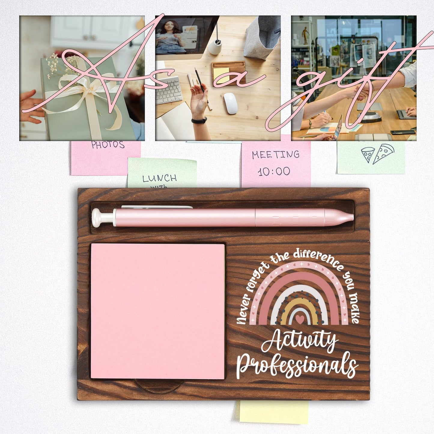 Activity Professionals Gifts, Thank You Appreciation Gifts for Activity Professionals Week Graduation Birthday Christmas Office Desk Self-Stick Note Pad Holders SBB46