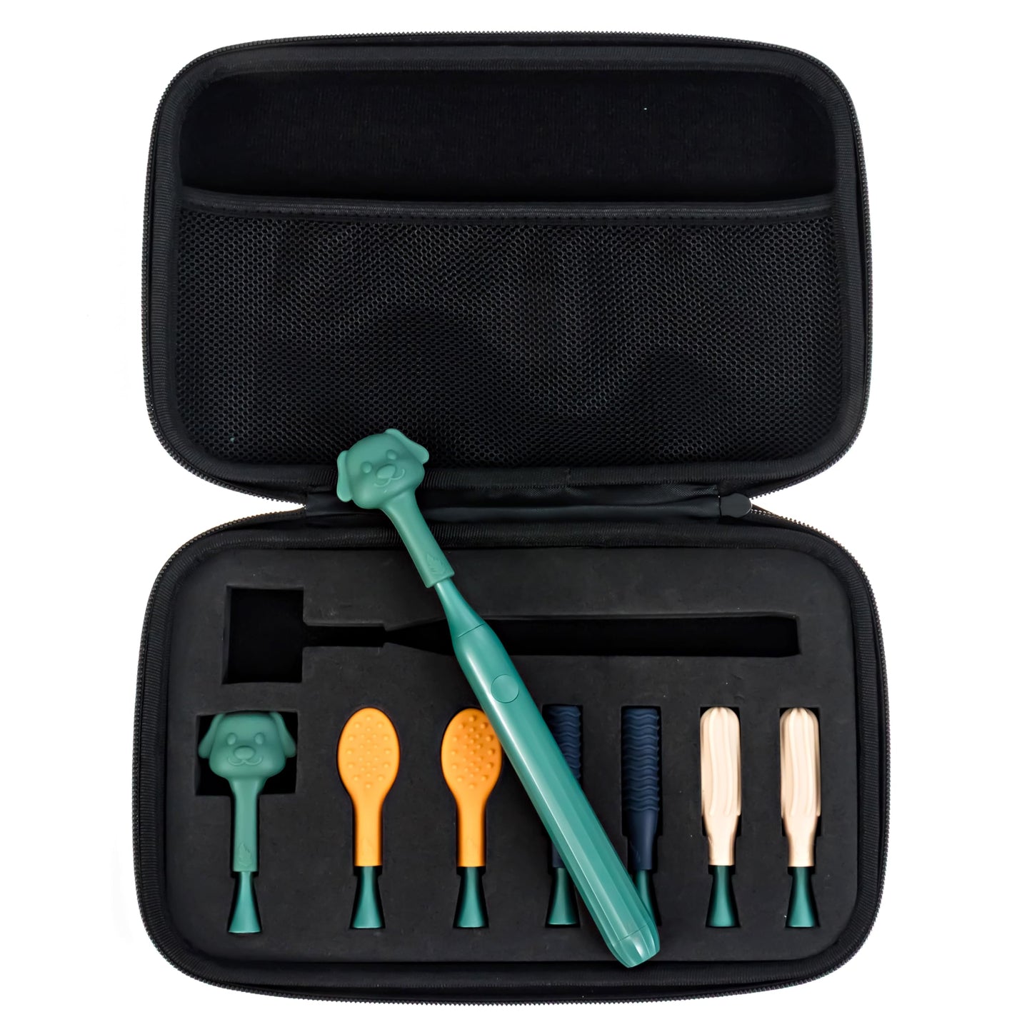 Leaf and Pebble TheraVibe Oral Motor Therapy Pen Kit with 8 Textured Tips | Natural Silicone Therapy Stimulator Tool for Speech & Feeding | Sensory Vibration Device for Autism, ADHD & Special Needs