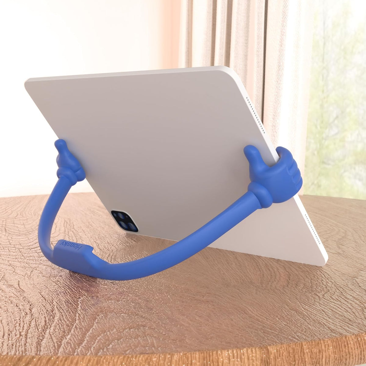 Honsky Thumbs Up Portable Monitor Stand, Universal Tablet Display Holder for Desktop and Desk, Cute Blue