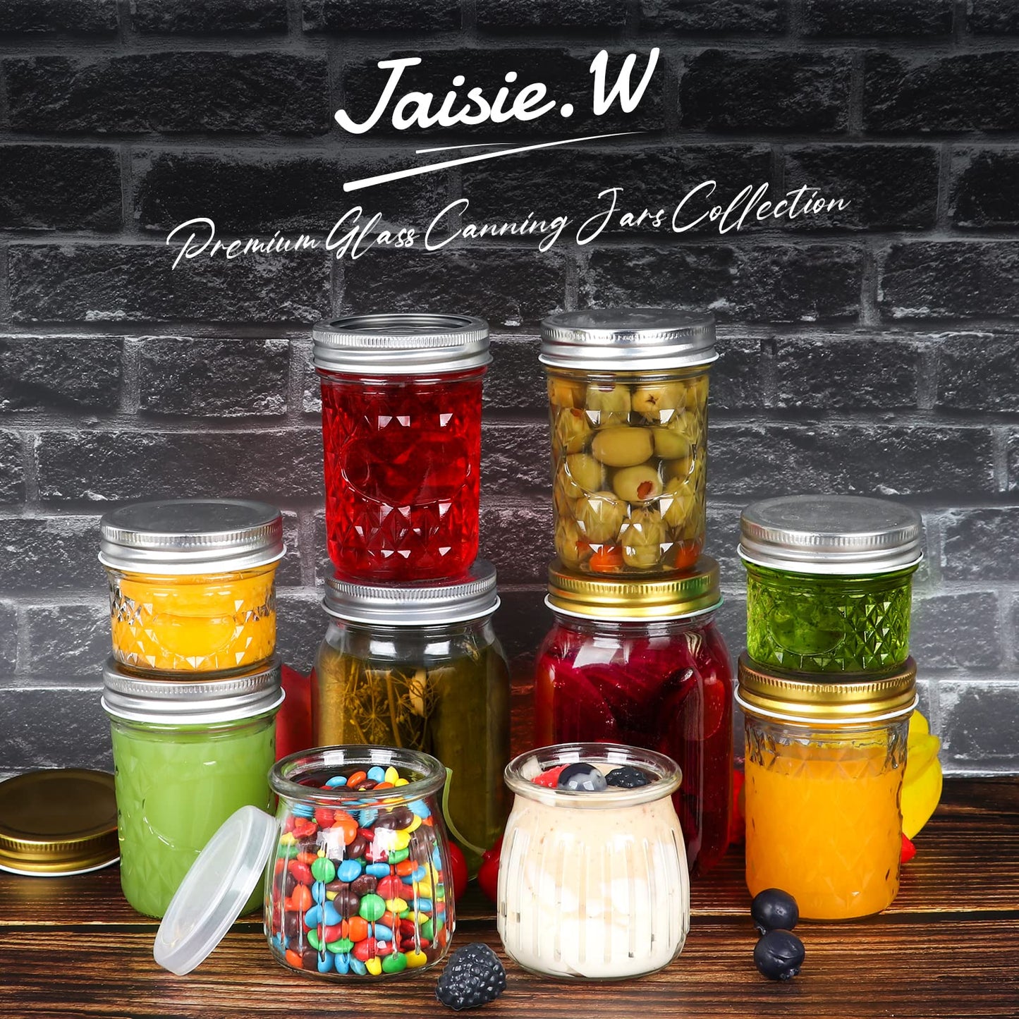 8 oz Mason Jars 24 Pack with Airtight Lids, Glass Canning Jars, Durable & Leakproof Small Jars for Jam, Honey, Pickling, DIY Crafts, Reusable Storage Containers, Great Value Set with Secure Packaging