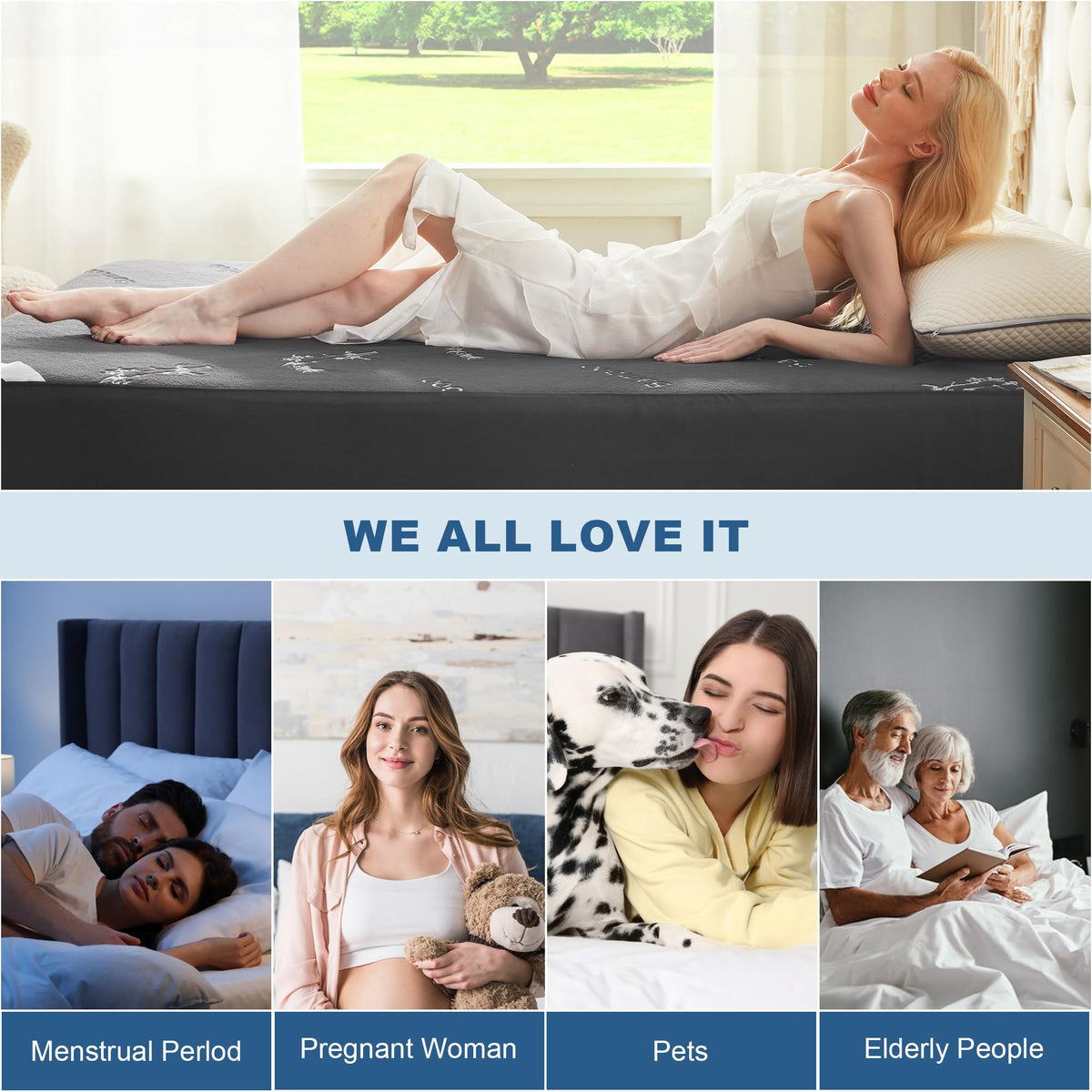 California King Size Waterproof Mattress Protector Bamboo Viscose