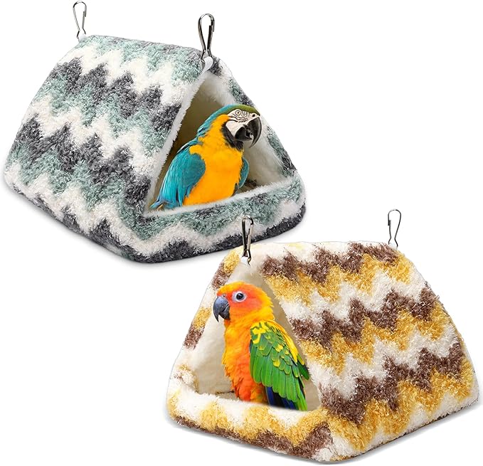 PETKNOWS 2 Pack Soft Hanging Bird Hammock Nest Bed for Cage Parakeet