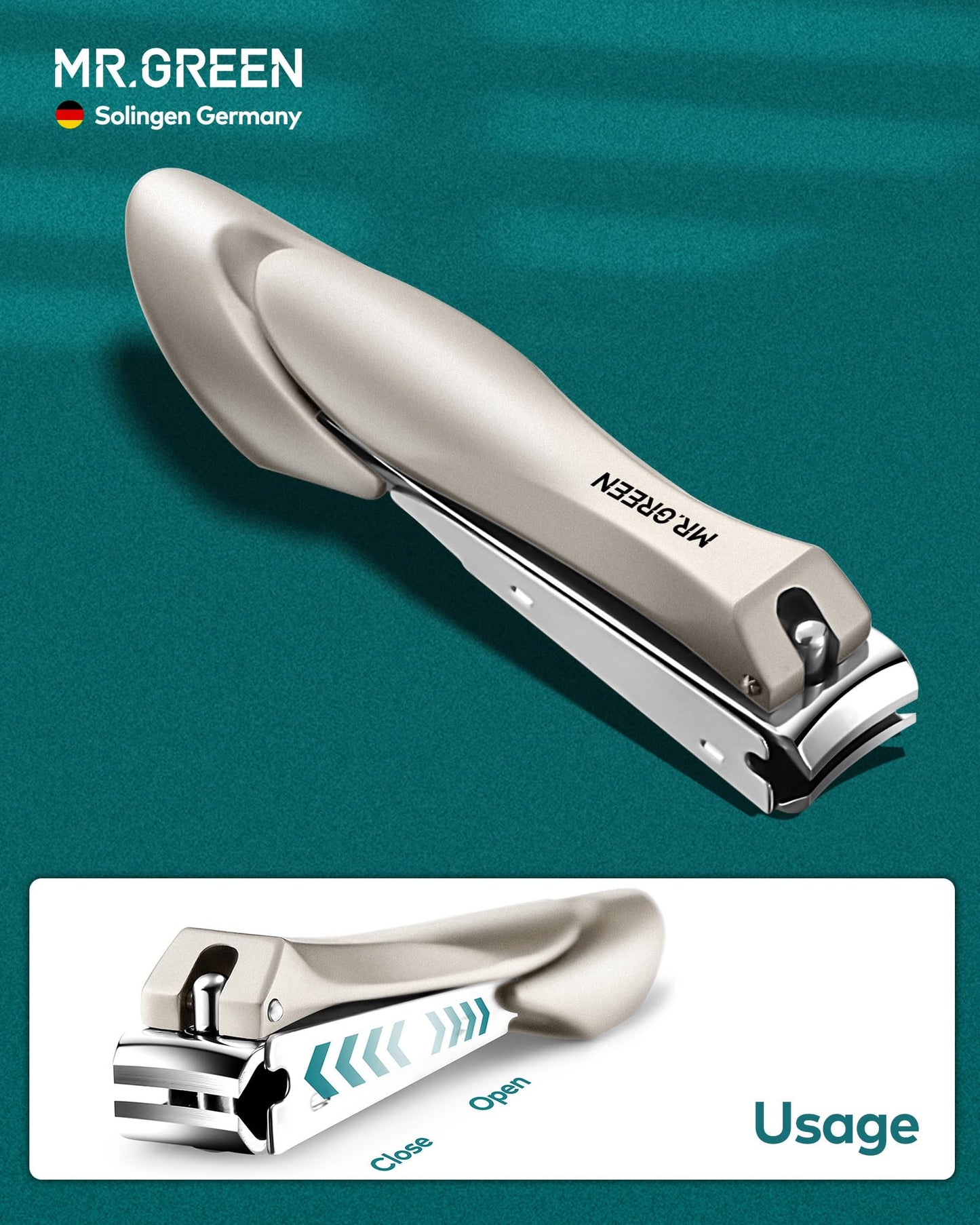 Nail Clippers with Catcher, Professional Stainless Steel Fingernail and Toenail Clipper Cutter, Trimmer Set for Men and Women(Small)