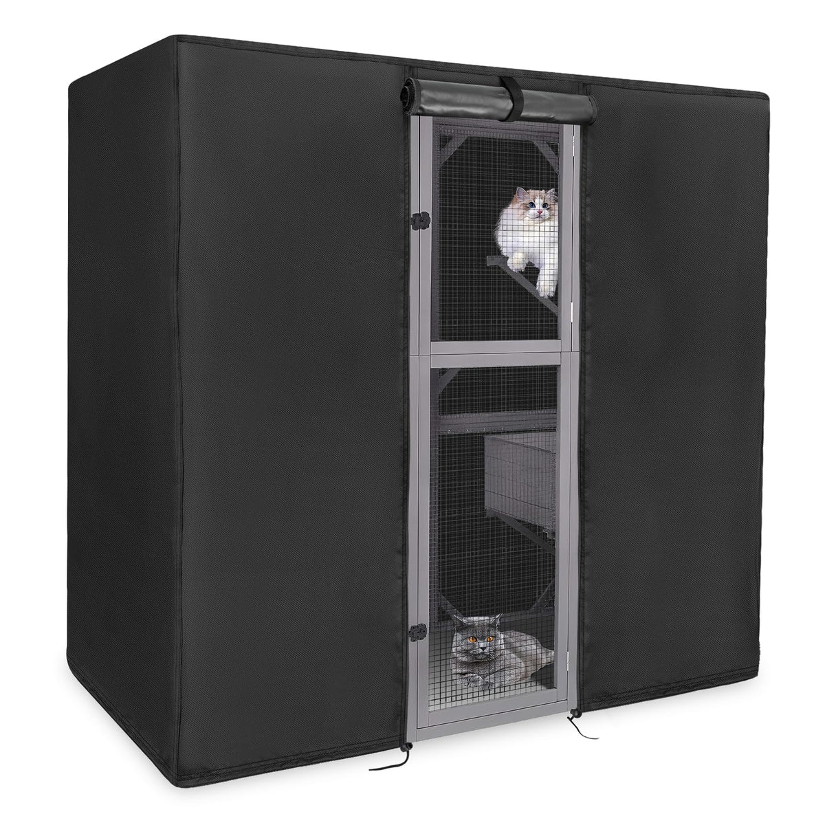 Kingling Outdoor Cat House Cover Waterproof 25" L x 25" W x 62" H inch