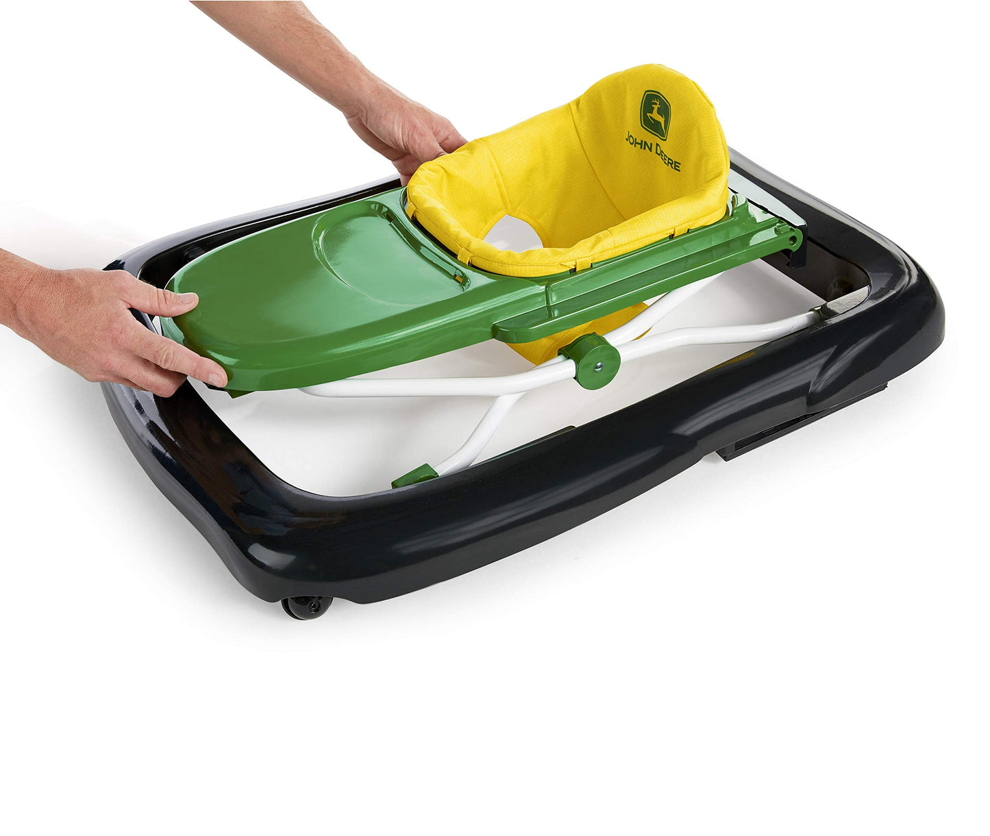 Bright Starts John Deere 4-in-1 Gator Green Baby Activity Center & Push Walker with Removable Interactive Steering Wheel Toy, 6 Months and up