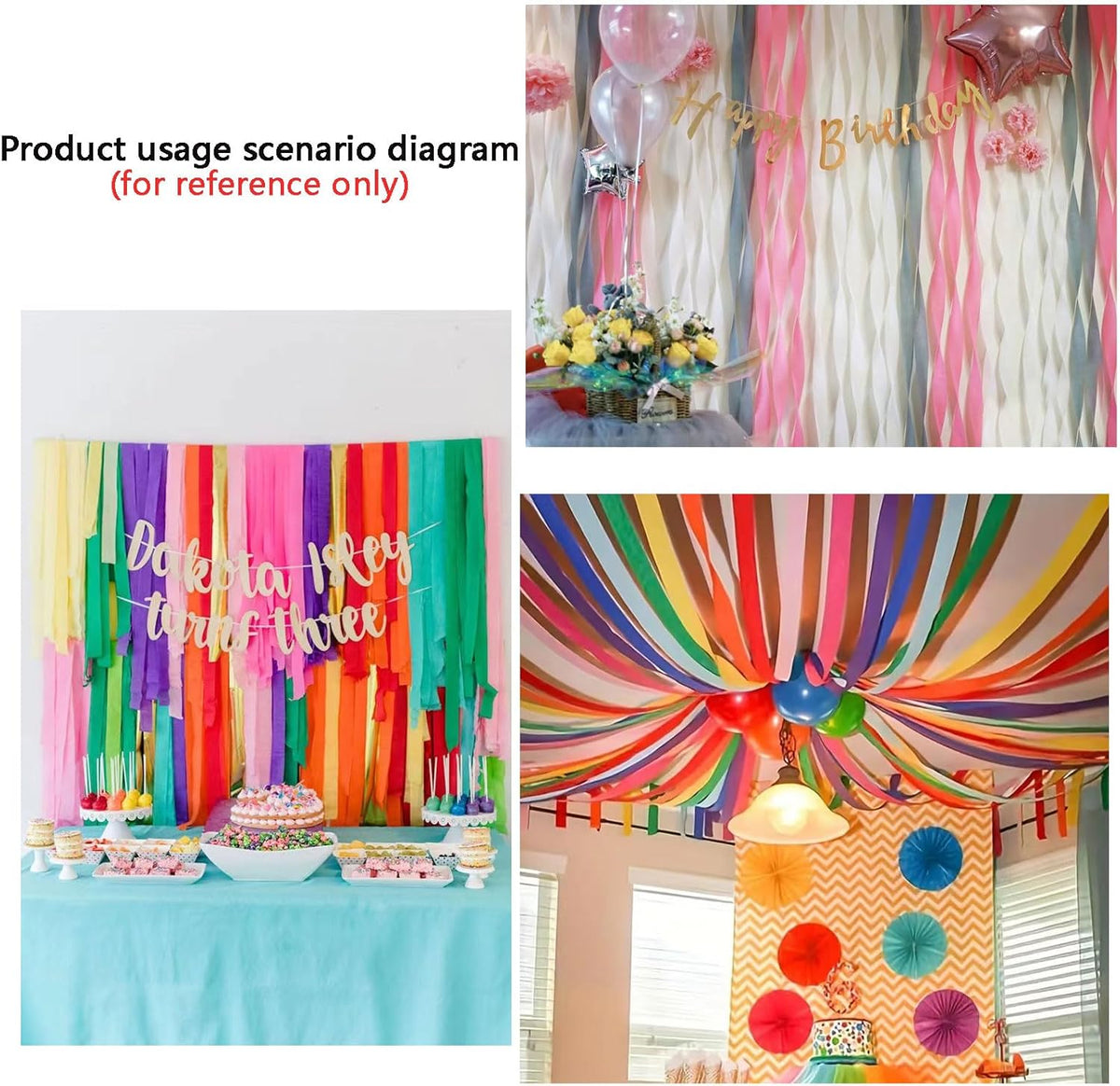 We Moment Red Crepe Paper Streamers Party Streamer 1.8 Inch Widening 6 Rolls,red Party Streamer 82 feet per roll for Red Birthday Wedding Festival Celebration Party Decorations