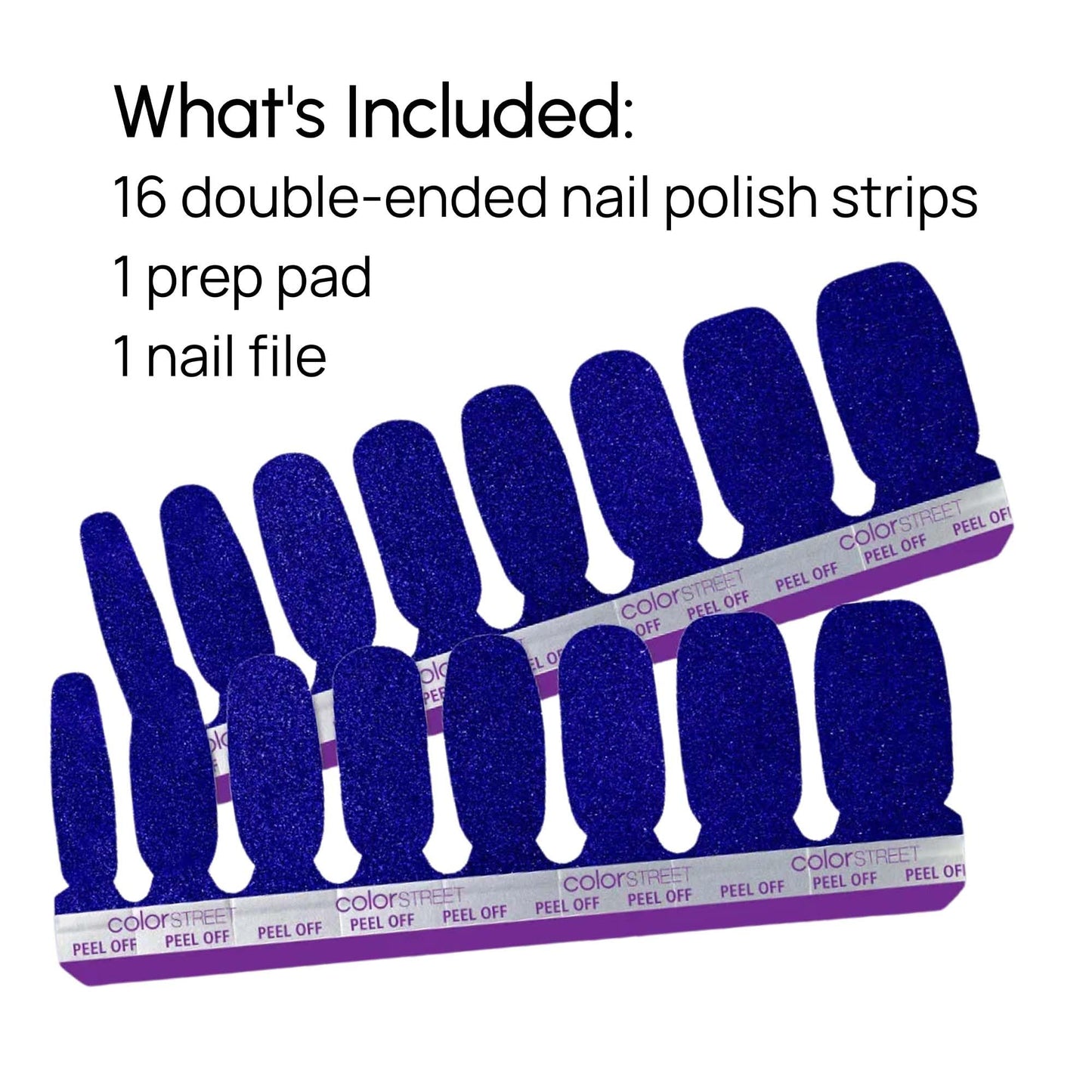 Color Street Punk Phase Nail Strips - Shimmery Navy Blue with Attitude - Shimmer Finish - “It’s Not a Phase” - 16 Double-Ended Nail Polish Strips