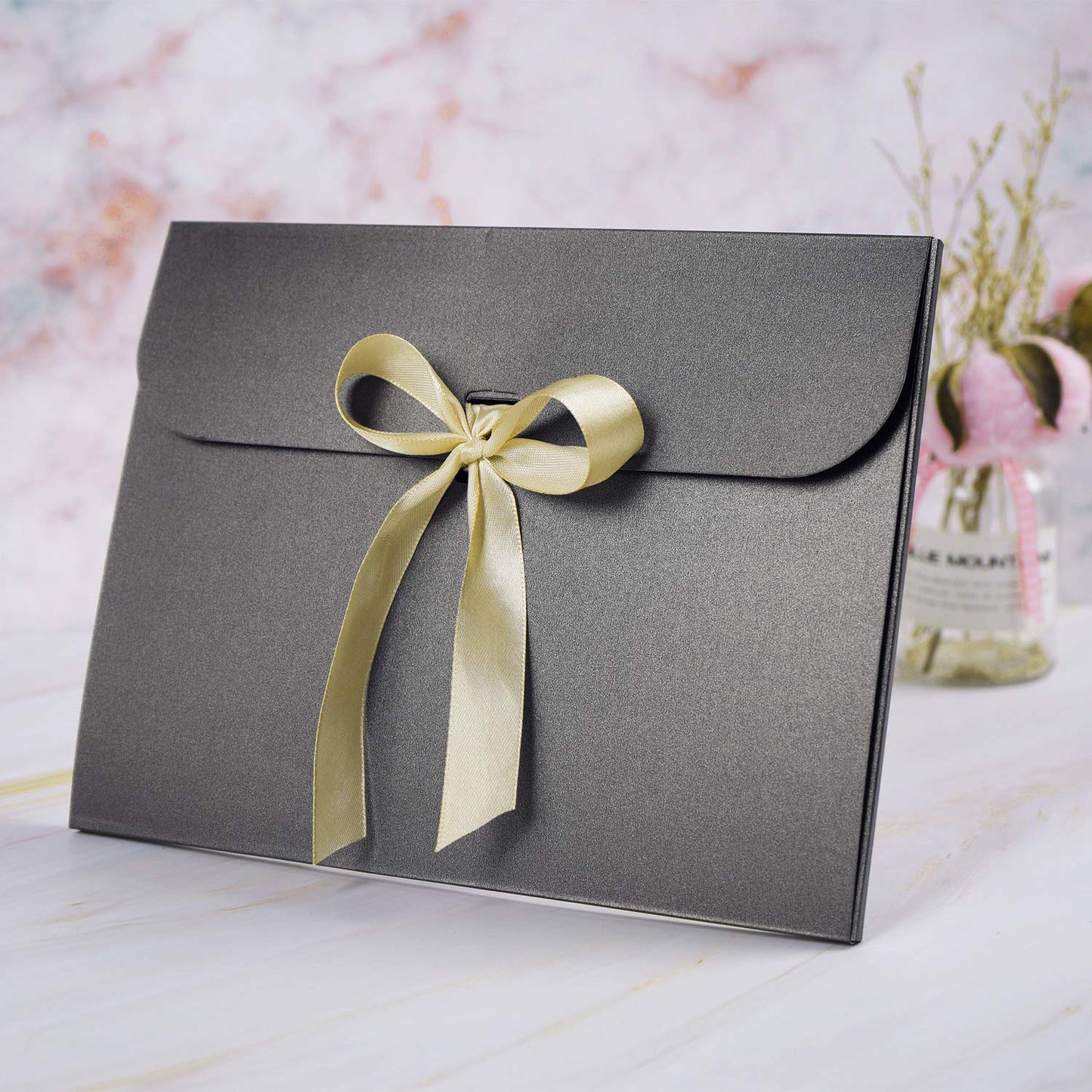 10pcs Paper Envelope Gift Bags with Ribbon Bowknot Holiday Envelope Party Gift Card Packaging Bag Wedding Presents Box for Underwear Silk Scarf Greeting Cards