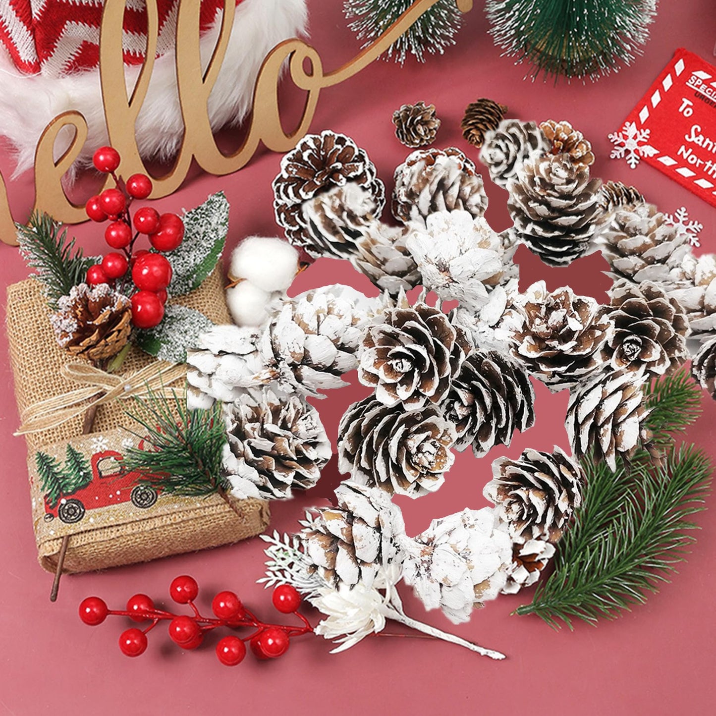 fypuda 160 PCS Mini Snow Pine Cones Christmas Thanksgiving Pine Cones Bulk White Christmas Small Tiny Pinecones Ornaments for Home Decoration DIY Crafts Wedding Xmas Tree Fall Winter Decor