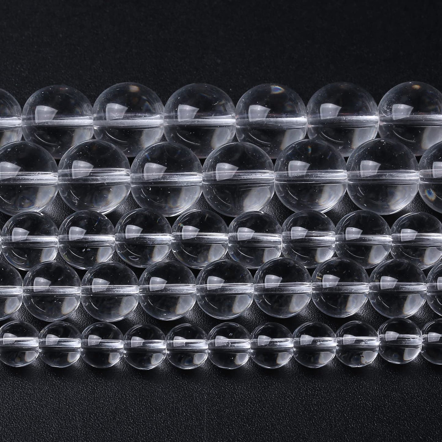8MM 46PCS Clean Glass Spacer Loose Beads for Jewelry Making DIY Bracelet Necklace