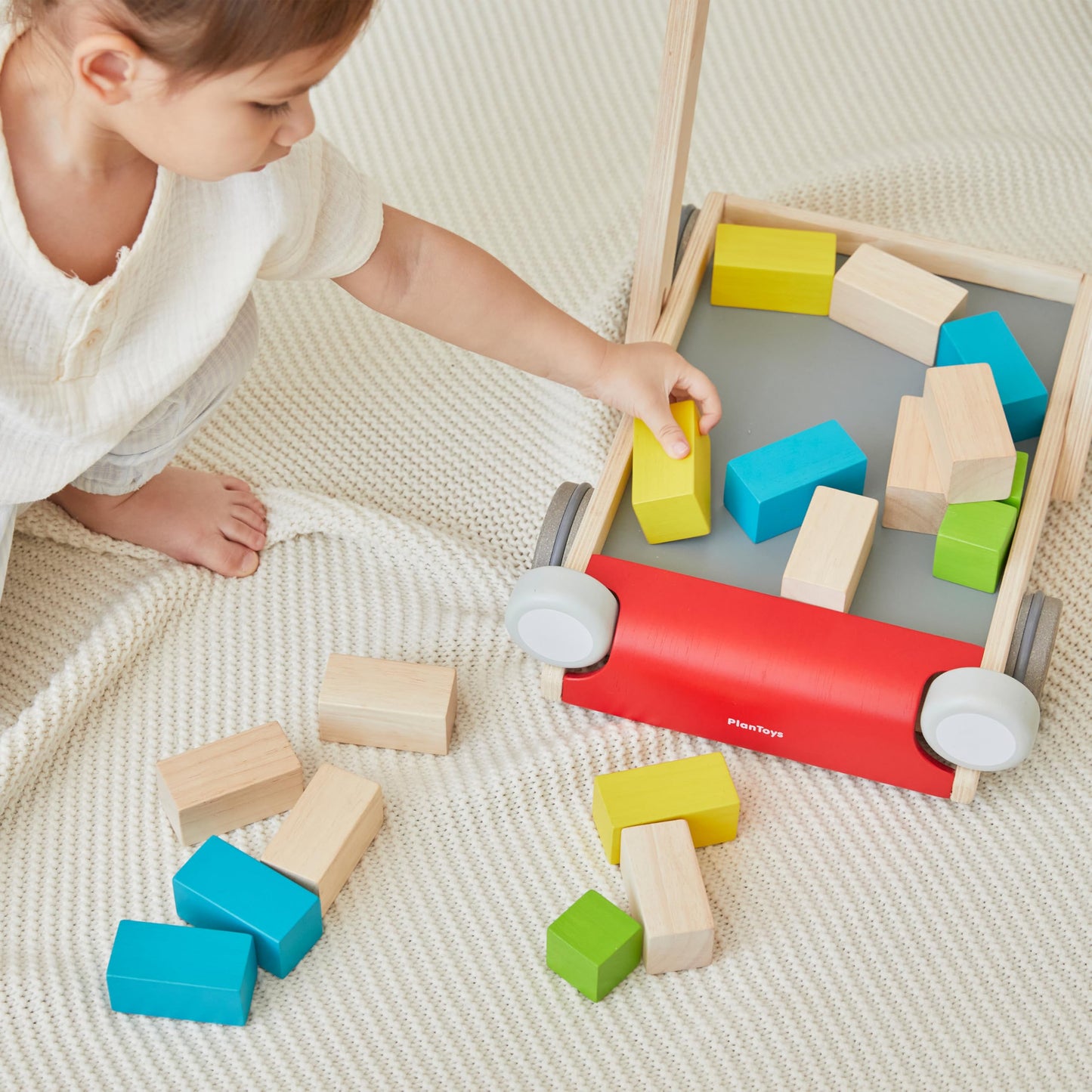 PlanToys® Baby Walker Wooden Push Toy for First Steps & Balance | Montessori Developmental Toy for Coordination & Confidence | Eco-Friendly Learning Toy