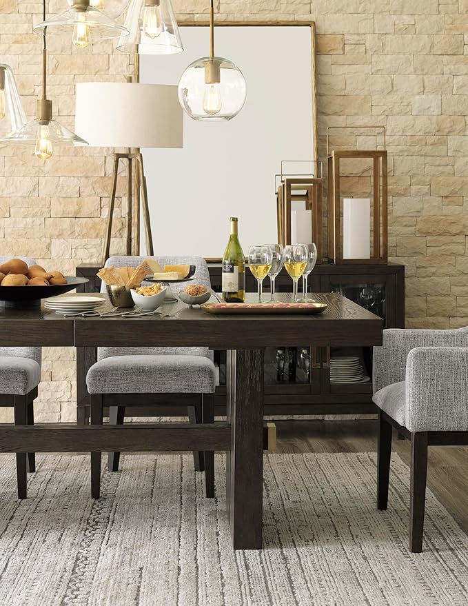Signature Design by Ashley Burkhaus Traditional Upholstered Dining Chair, Set of 2, Dark Brown