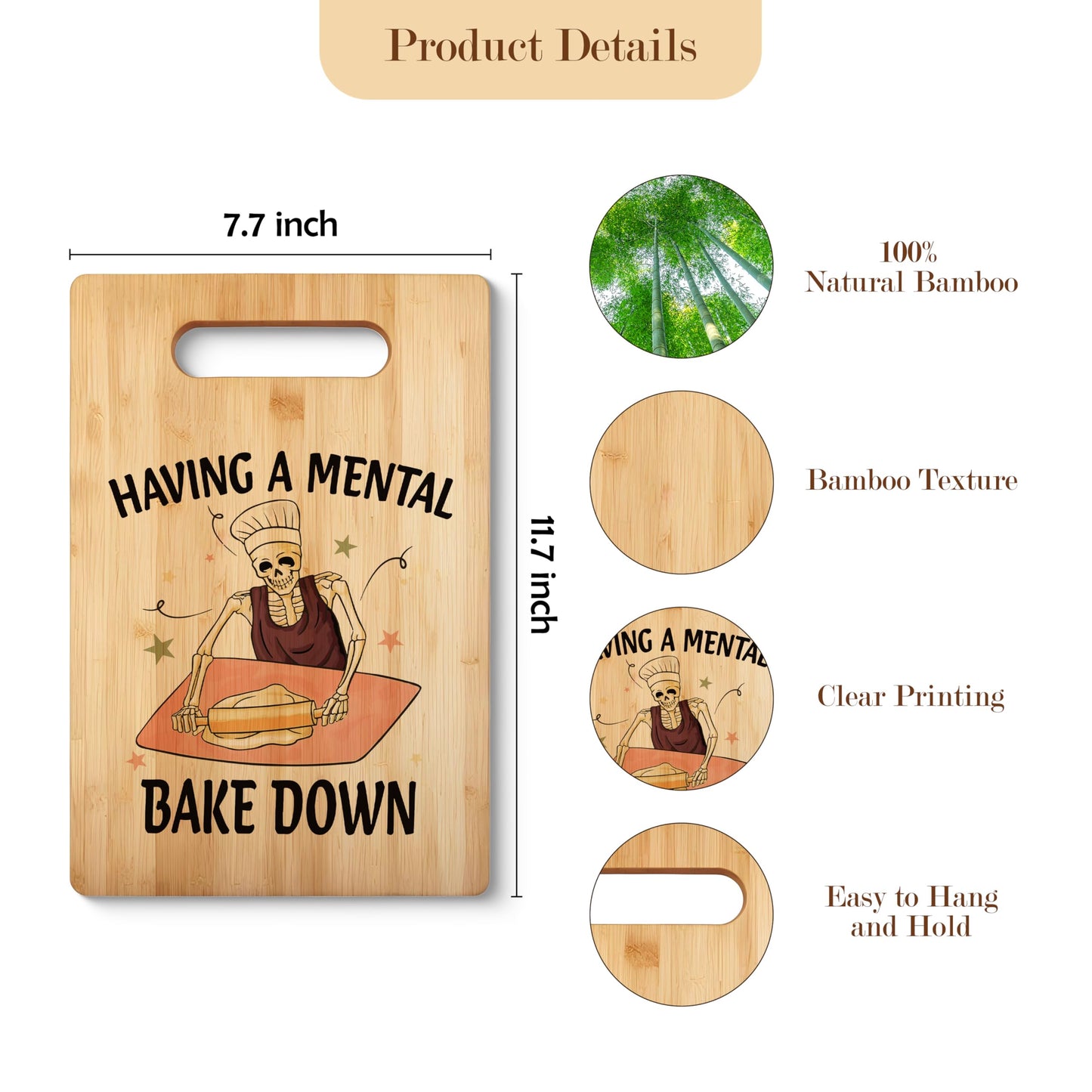 WNAGT Funny Cutting Board Kitchen Decor, Gothic Kitchen Decor, Bamboo Cutting Boards For Kitchen, Decorative Chopping Boards For Kitchen