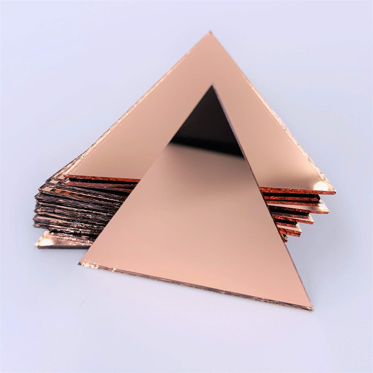 2 inch (50.8 mm) Triangle Mirror Mosaic Tile Craft Mirrors 50pcs (Rose Gold)