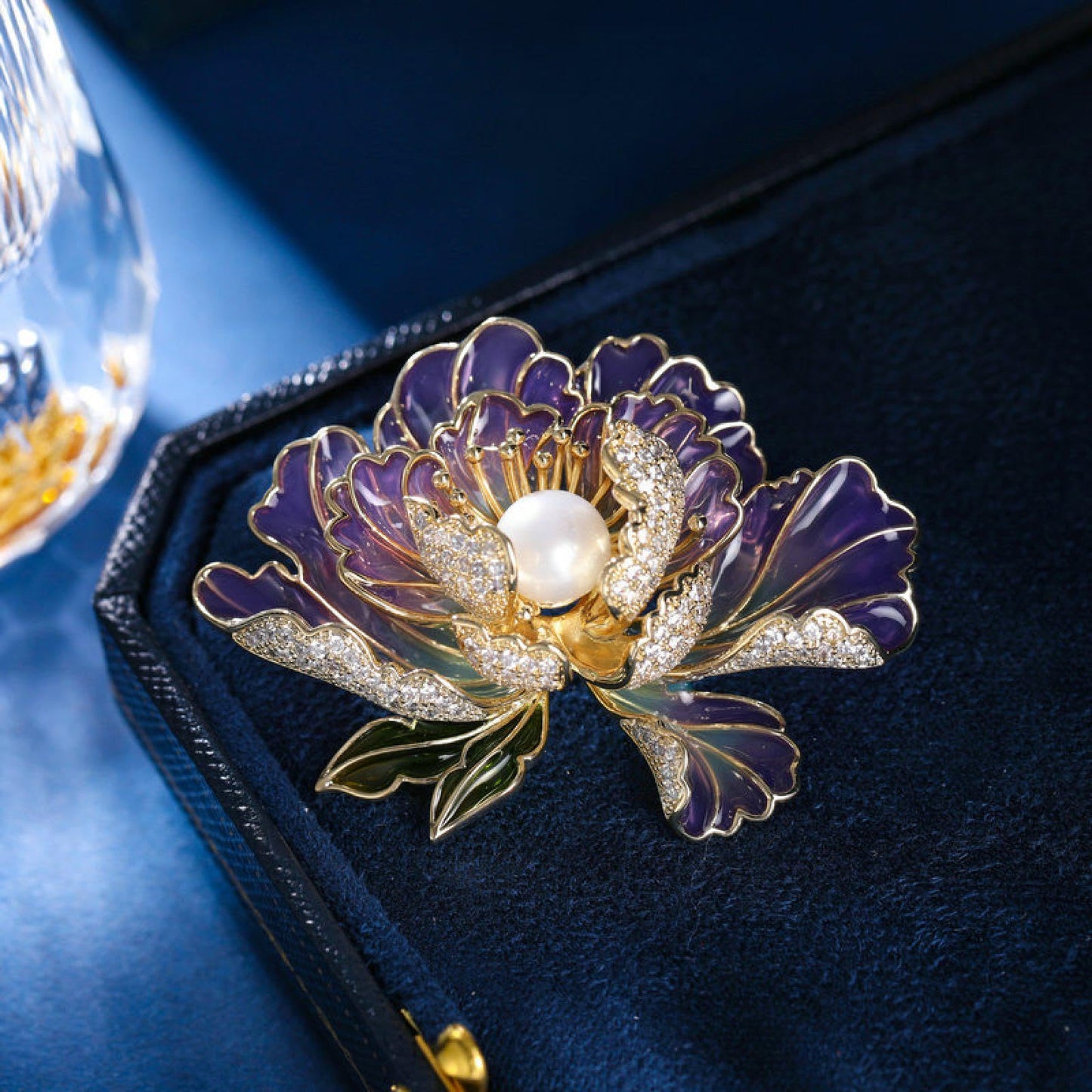 Fashion Brooches For Women, Peony Flower Brooch Pins, Suitable For Party And Daily Wear On Many Occasions,Purple