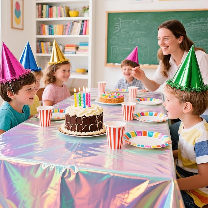 Iridescent Party Tablecloth, 54 x 108 Inches