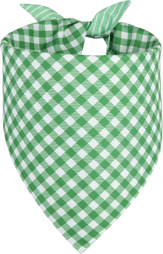 QUQULE Dog Bandana Green Small 1PCS, Summer Spring Scarf for Boy and Girl