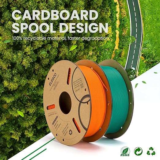 ELEGOO PLA Filament Bundle 10KG, 1.75mm 3D Printer Filament Dimensional Accuracy +/- 0.02mm 10 Assortment Colors, 1kg Spool(2.2lbs) Black/White/Space Gray/Red/Yellow/Orange/Sky Blue/Sea Green/Brown