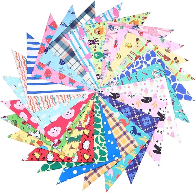 Wesiti 100 Pcs Dog Bandana Summer Cute Pet Triangle Scarf Washable Bib Bulk