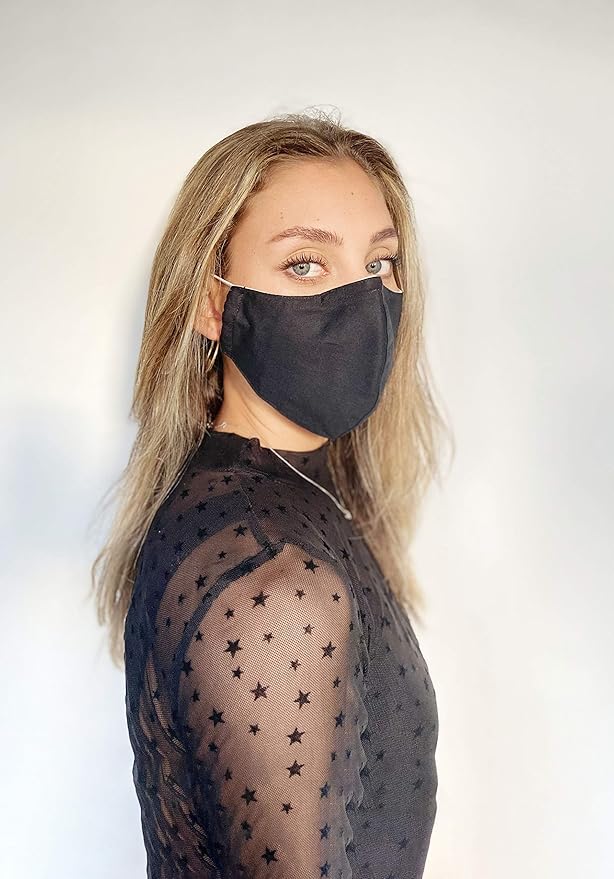 HOPE LOVE SHINE Cotton Reusable Face Masks w/Adjustable Ear Loops & Filter Pocket