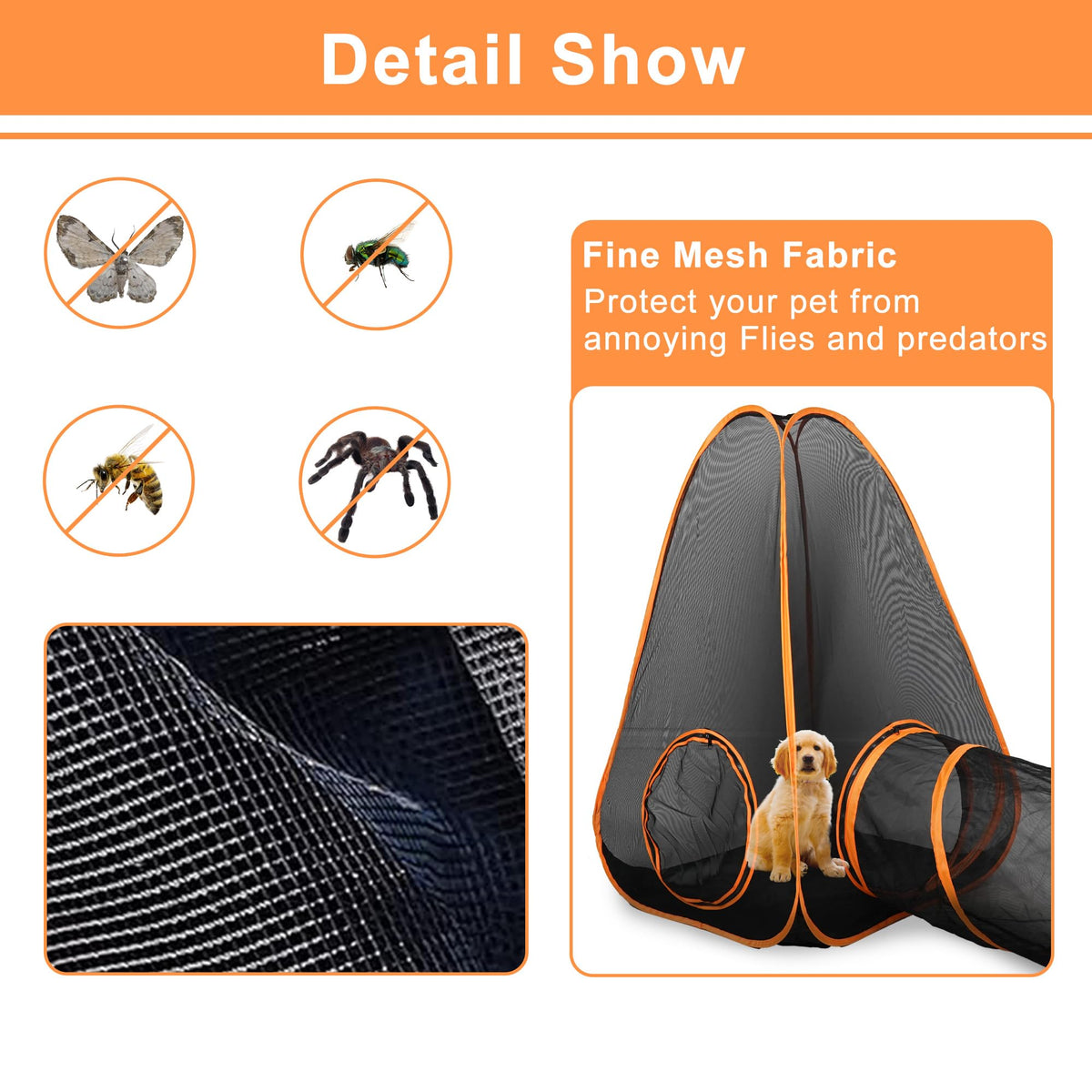 DiDiBirDi 7 in 1 Outdoor Cat Enclosure, Foldable Pop-Up Mesh Playpen Tunnel