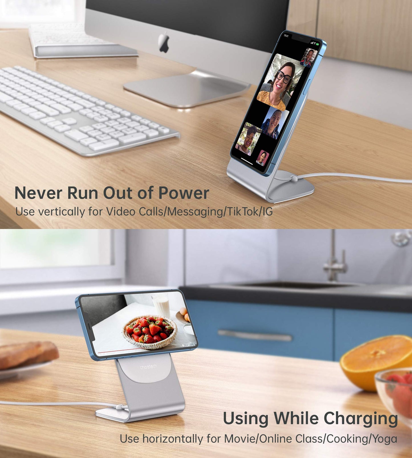 Magnetic Wireless Charger for iPhone 17/16/15/14/13/12 - Mag Charger+20W USB C Adapter, Fast Wireless Charging Stand/Pad with 5ft USB-C Cable for iPhone 17/16/15/14/13/12, Airpod-Gift for Men & Women