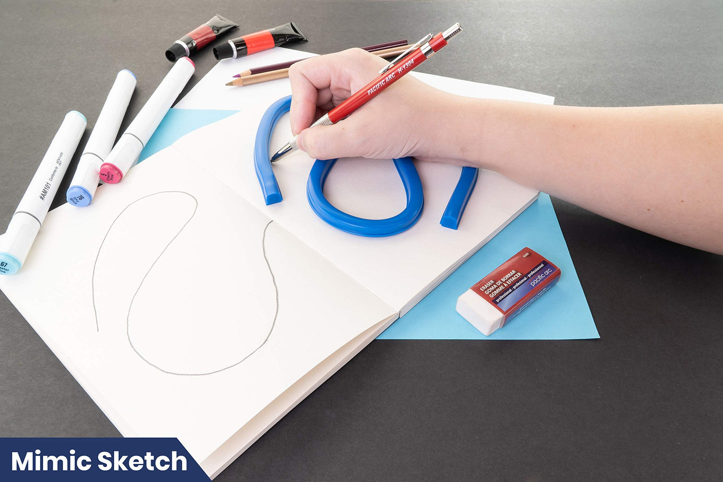 Pacific Arc Flexible Curve 24" with Inking Edge, For Drawing, Pattern making, Engineering, Stencil making