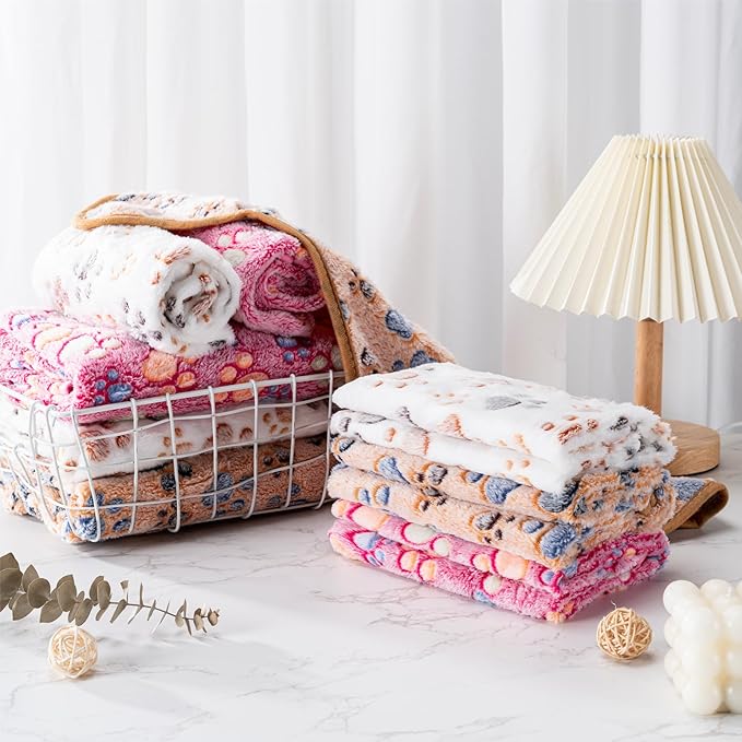 1 Pack 3 Blankets for Dog Puppy Cat (Large 41x31'', Pink, Yellow, Blue)