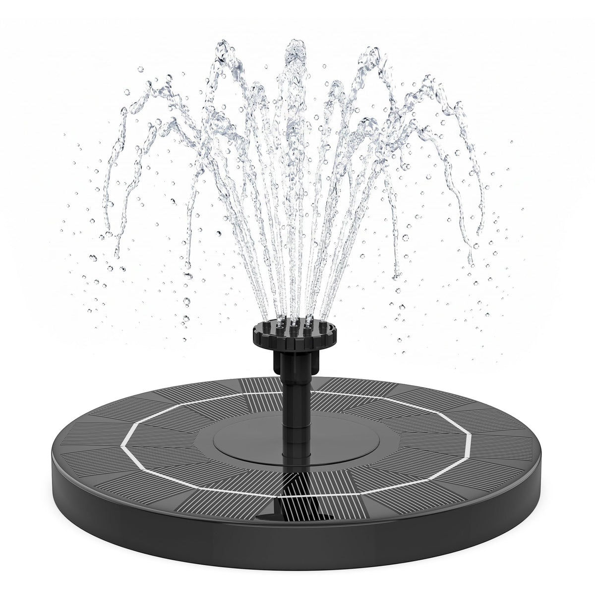 SHANCHAHUA Solar Fountain, 1.5W Solar Bird Bath Fountains Pump Floating Solar Powered Water Fountain with 6 Nozzles and Fixer, Solar Fountain for Bird Bath, Outdoors, Garden, Pond, Pool