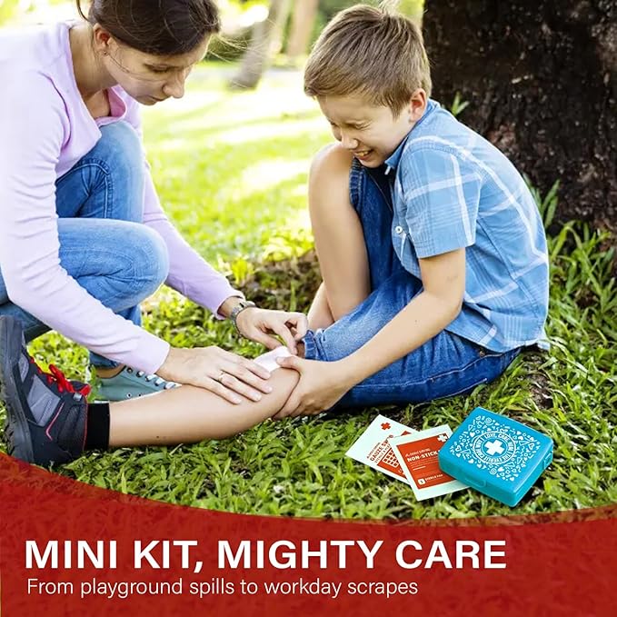 EVERLIT Pocket-Aid Mini First Aid Kit | Compact, Portable Hard-Shell Cases of 50 Items | Cuts, Scrapes, Wound Care Essentials for Travel, Outdoor, School, Camping, Home, Office (24 Packs | 1200 Pcs)