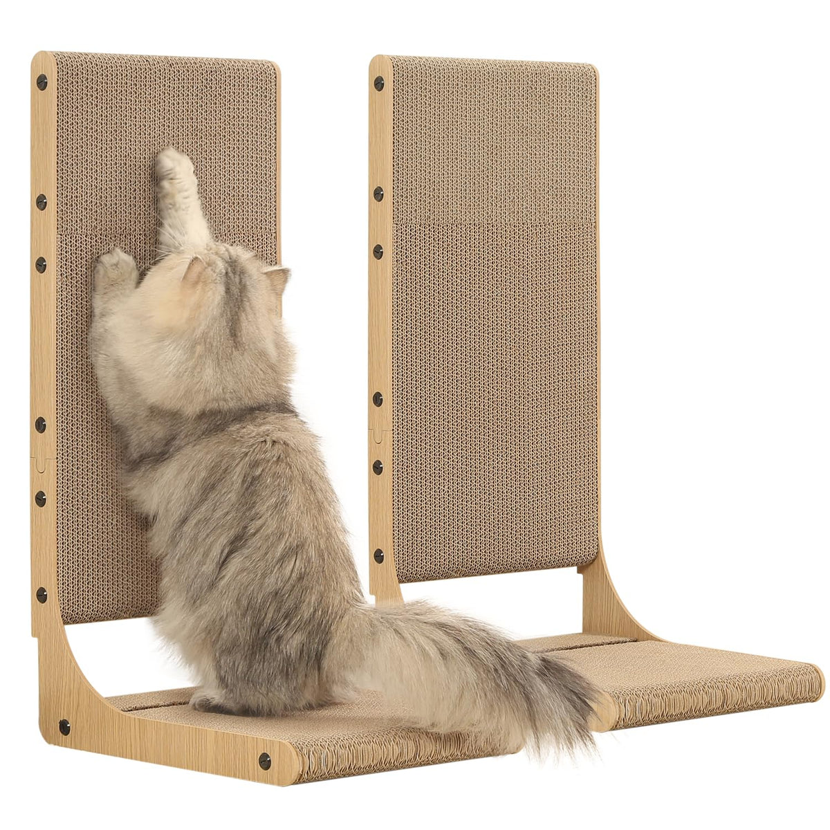 Zakkart 2-Pack L-Shaped Cat Scratching Board, Cardboard, 25.6" Tall (L)