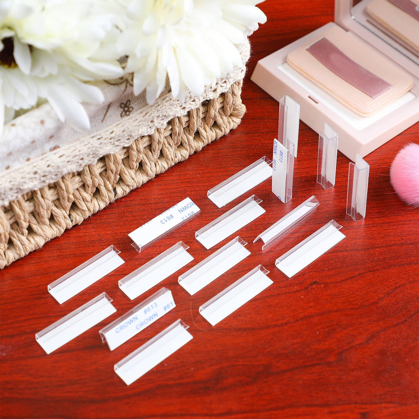 Tatuo 450 Pcs Earring Card Adapter Bulk Self Adhesive Lip Adapter Plastic Lip Hanger for Earring Card Necklace Jewelry Display, 1.54 x 0.43 inch