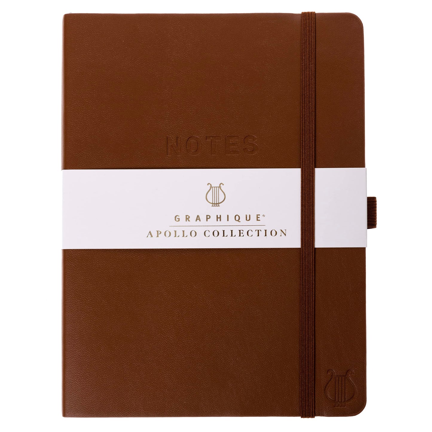 Graphique Apollo Vegan Leather Journal | Hardcover Notebook | 192 Lined Pages | Inner Pocket, Pen Loop, Elastic Closure | Work, Diary, Notes | 6” x 8”