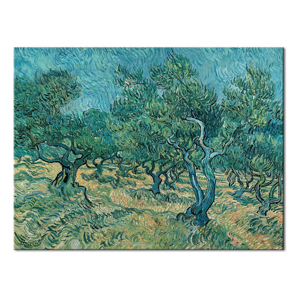 Wieco Art Olive Grove 2 Canvas Print of Vincent Van Gogh Wall Art Paintings Reproduction Field Pictures Artwork for Wall Decor and Home Decorations