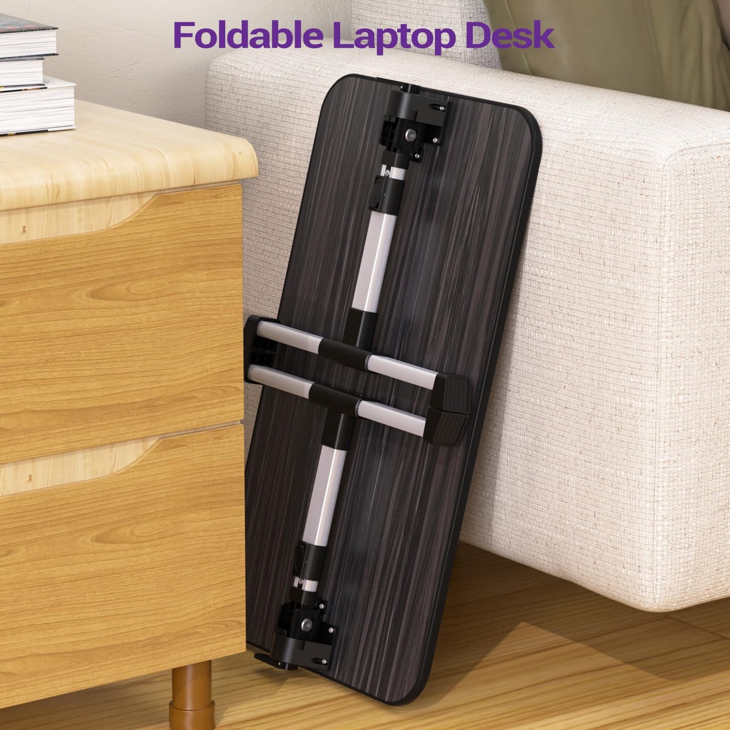 Laptop Bed Tray Table, Nearpow (Larger Size) Adjustable Laptop Bed Stand, Portable Standing Table with Foldable Legs, Foldable Lap Tablet Table for Sofa Couch Floor - Large Size