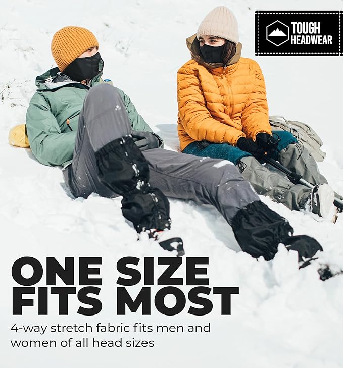 Tough Headwear Half Ski Mask - Warm Fleece Face Mask - Stretch Neck Gaiter Skiing Accessories - Breathable Cold Weather Gear