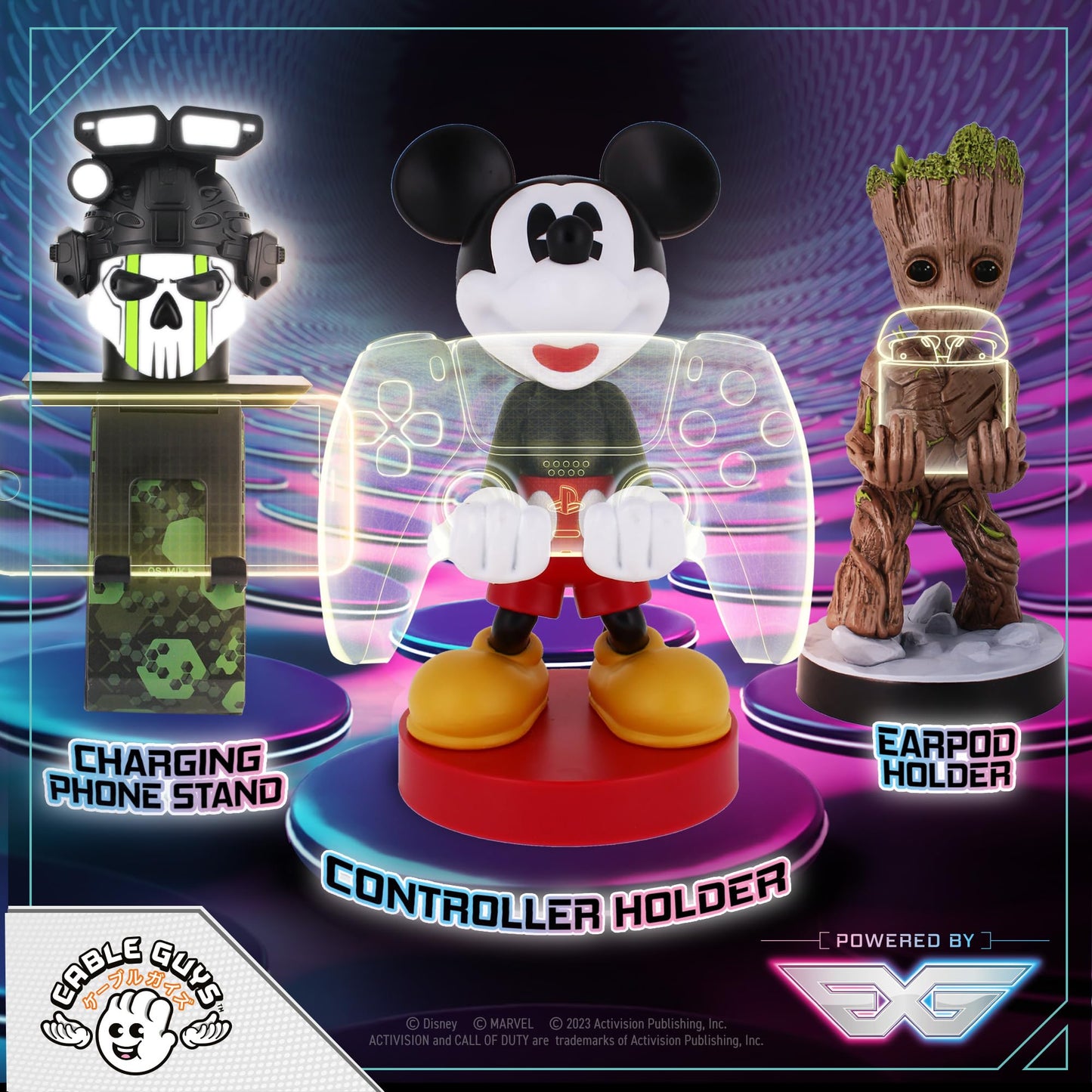 Cableguys Disney Mickey Mouse Controller Holder & Phone Stand - Gaming Setup Accessories for Desk and Game Room, Controller Stand Compatible with Xbox, PlayStation & Most Standard Game Controllers