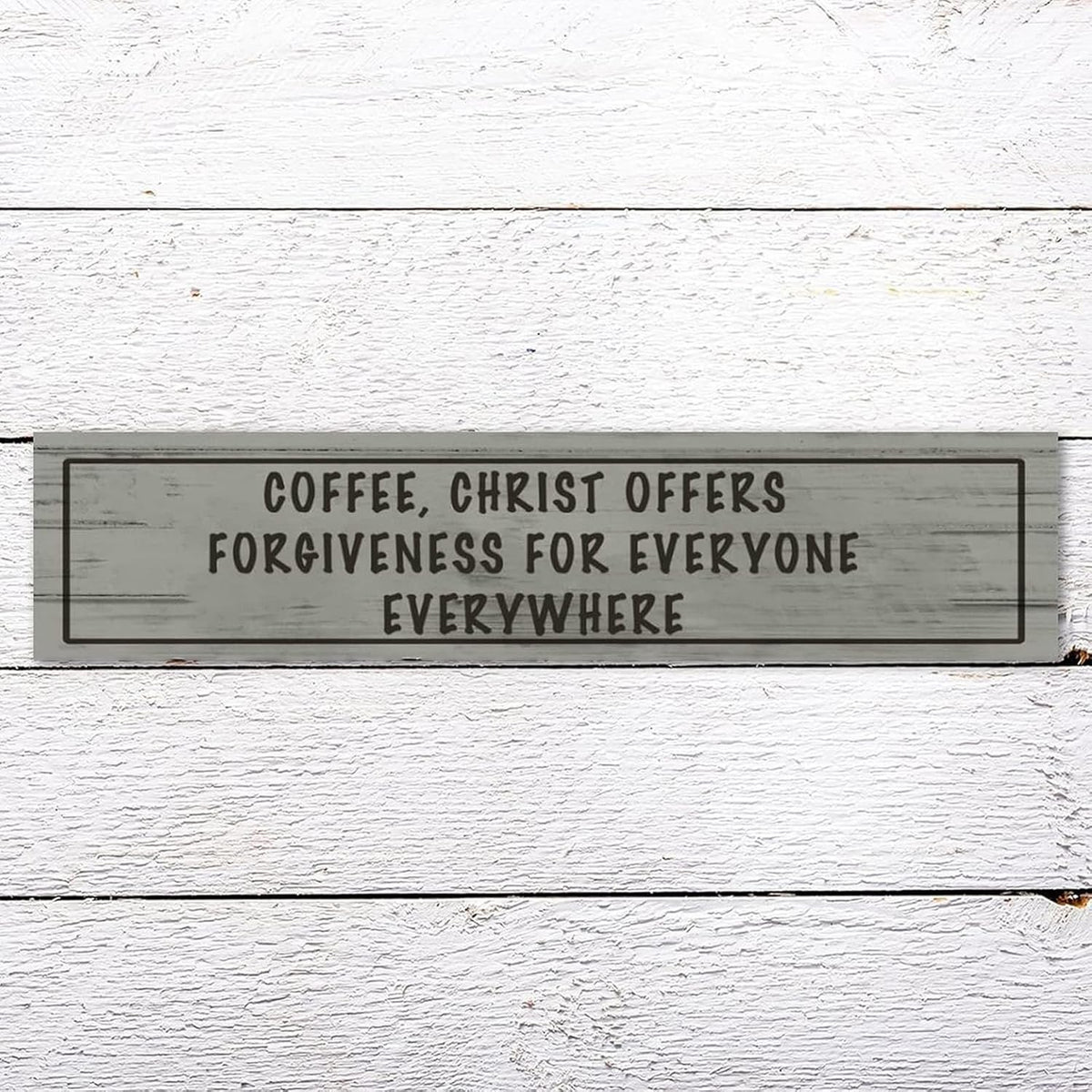 Generic Wood Sign Coffee Offers Forgiveness for Everyone Everywhere Rustic Wooden Hanging Sign Home Farmhouse Kitchen Wall Decor 16 x 4 Inch