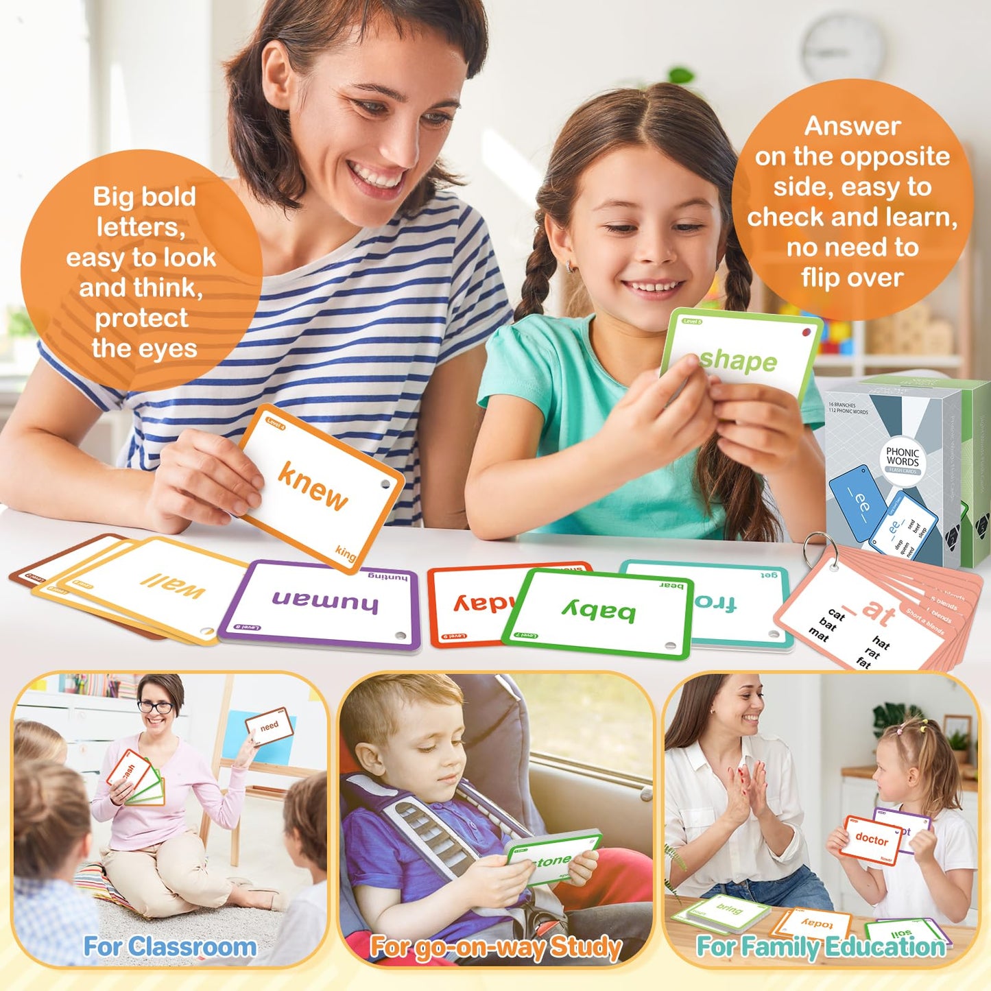 Springflower 1012 Sight Words Flash Card,900 Dolch & Fry High Frequency Sight Word,112 Phonic Flash Cards for Kindergarten Homeschool Supplies Games for Kids Pre-K, Kindergarten, 1st, 2nd, 3rd Grade