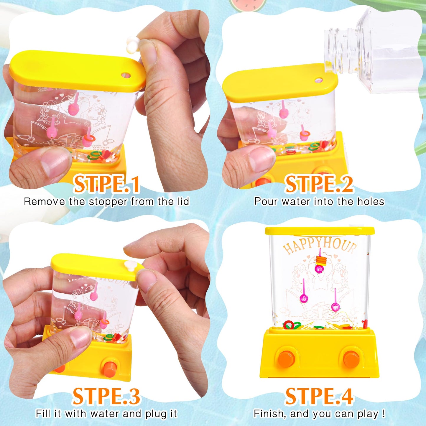 Handheld Water Toy Mini Games with Relive Your Childhood with - Nostalgic Fun in a Compact Size (8 PCS Handheld Toy Edition)