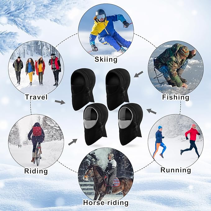 Frienda 8 Pcs Balaclava Ski Mask Men Windproof Warmer Face Covers Adjustable Winter Mask for Men Women
