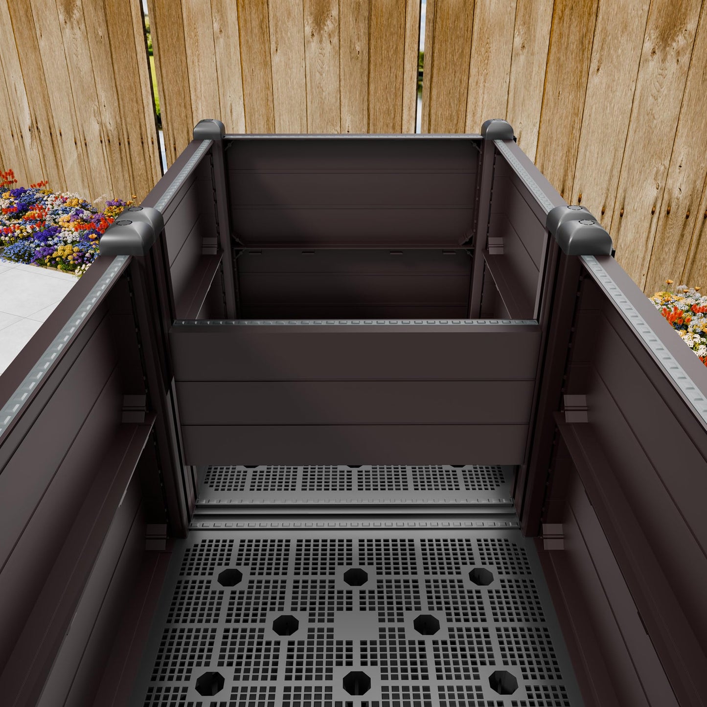 INSECT GENERAL Raised Garden Bed with Legs, Outdoor Planter Boxes & Rectangular Planter, Elevated Above Ground Garden Bed Plastic Flower Pot for Patio Yard, 23.62" Γ 11.81" Γ 22.44"