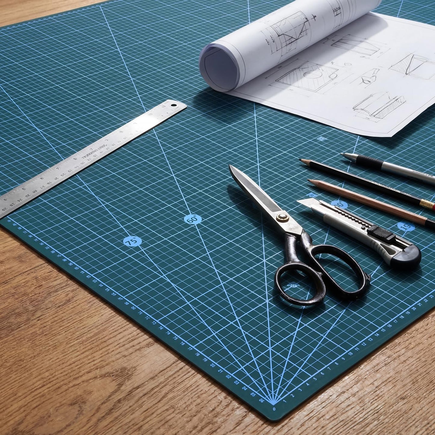 Pangda 36 x 48 Inch Large Self Healing Cutting Mat Extra Thick Double Sided Sewing Mat with Grid for Crafting, Quilting, Fabric, Precision Cutting