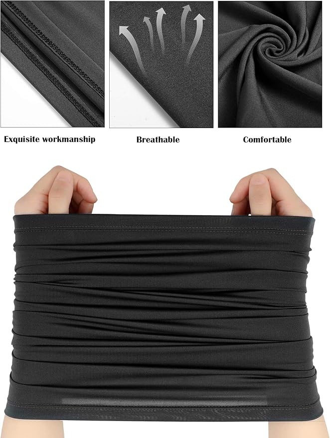 Geyoga 8 Pieces Winter Face Mask for Men UV Protection Mask Sunscreen Breathable Windproof Neck Gaiters Scarf Fishing Cycling Running (Black)