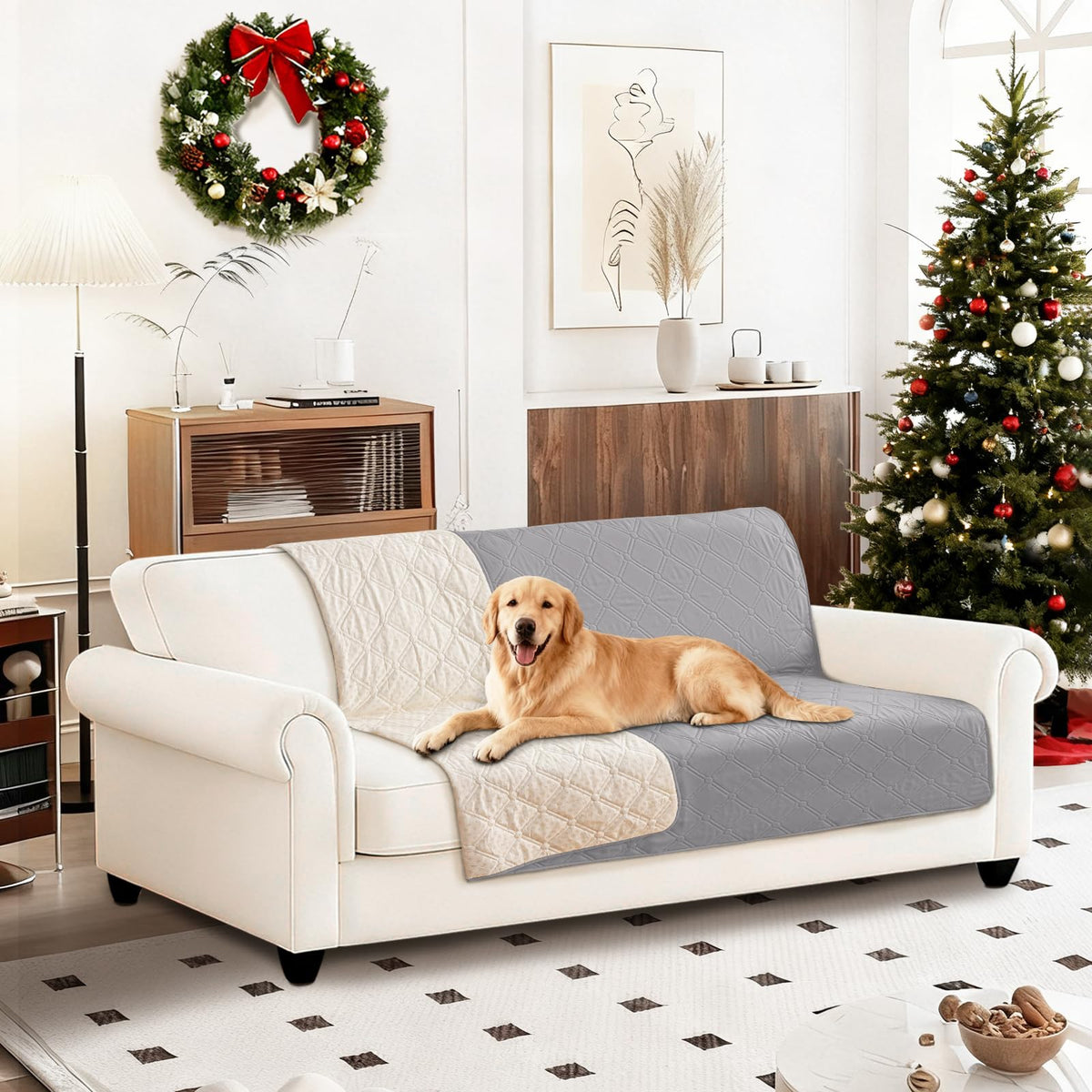 CYCMACO Waterproof Dog Bed Cover Pet Blanket, Soft Couch Cover for Dogs Washable, Non-Slip Dog Blanket Protect Furniture Couch Sofa Car for Puppy Large Dogs Cat (30x70 Inch, Dark Grey)