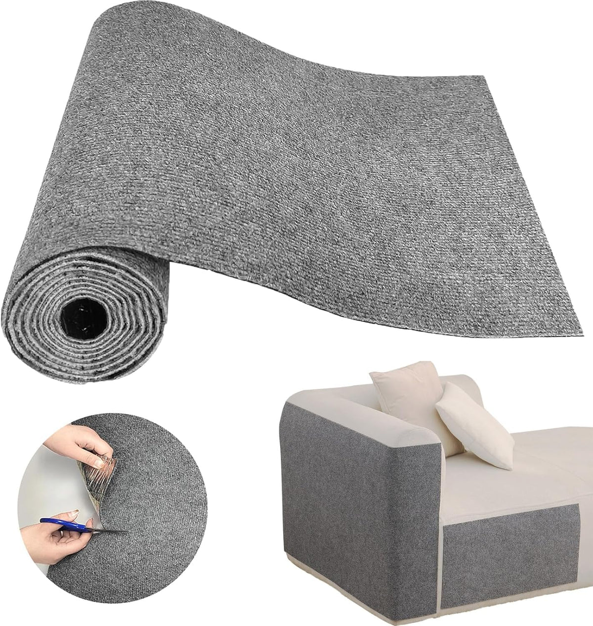 SREBAY Cat Scratch Couch Furniture Protector, Self-Adhesive Scratch Pad