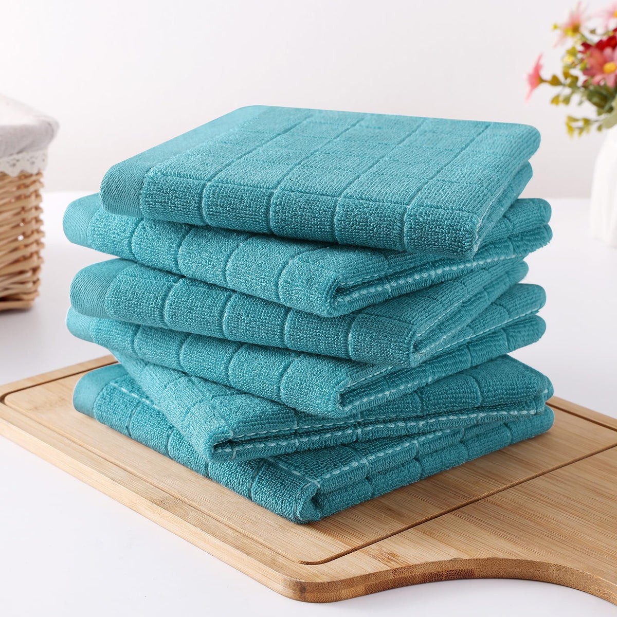 100% Cotton Terry Kitchen Dish Cloths (8 Count)